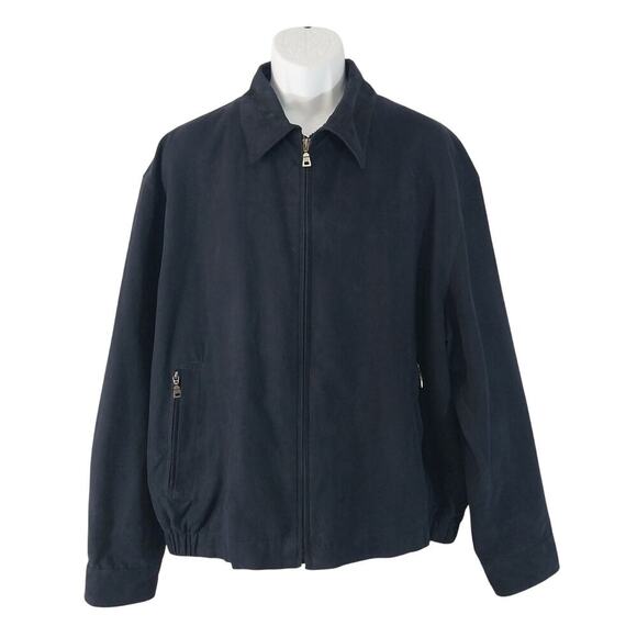 NWOT! JOS. A. BANK! NAVY BLUE LIGHTWEIGHT JACKET, SUEDELIKE SMOOTH FINISH! SZ XL - Picture 3 of 9